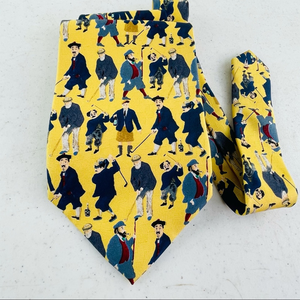 100% Silk Old Time Golf Tie - Hand Made in Italy
